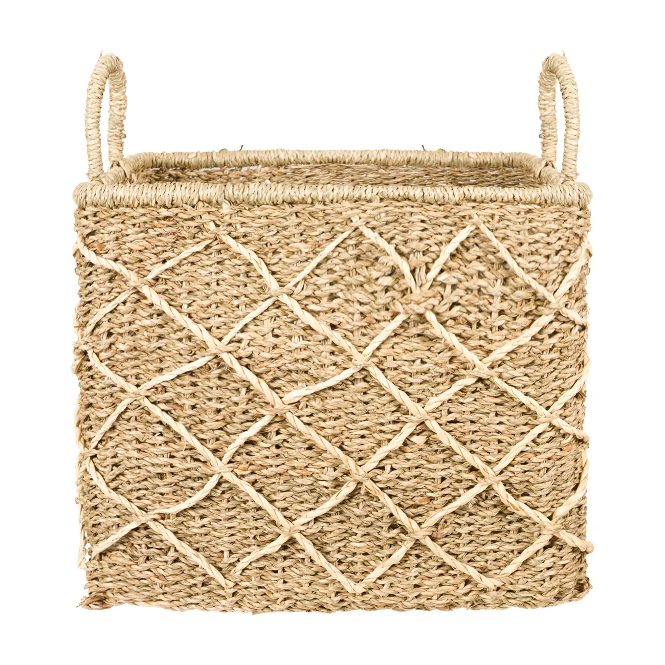 CESTO COM ALÇA 26 CM X 28 CM X 32 CM KAHALA - FIBRA NATURAL - Foto 1