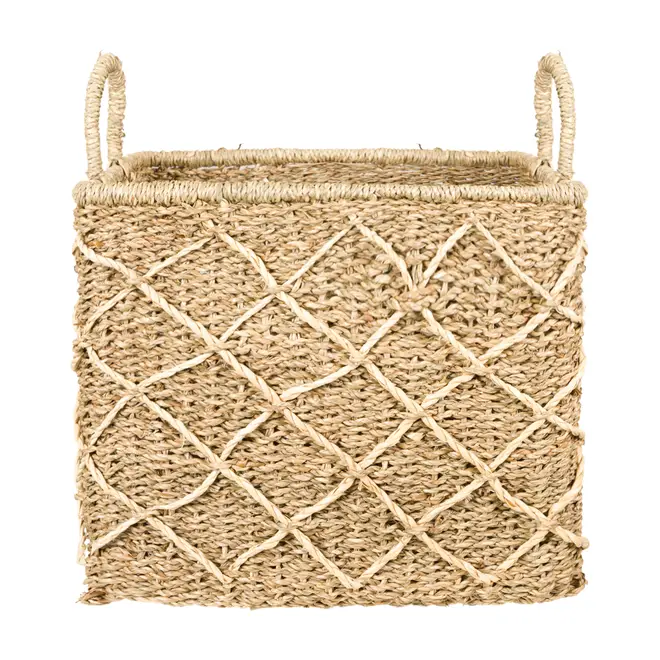 CESTO COM ALÇA 26 CM X 28 CM X 32 CM KAHALA - FIBRA NATURAL - Foto 1