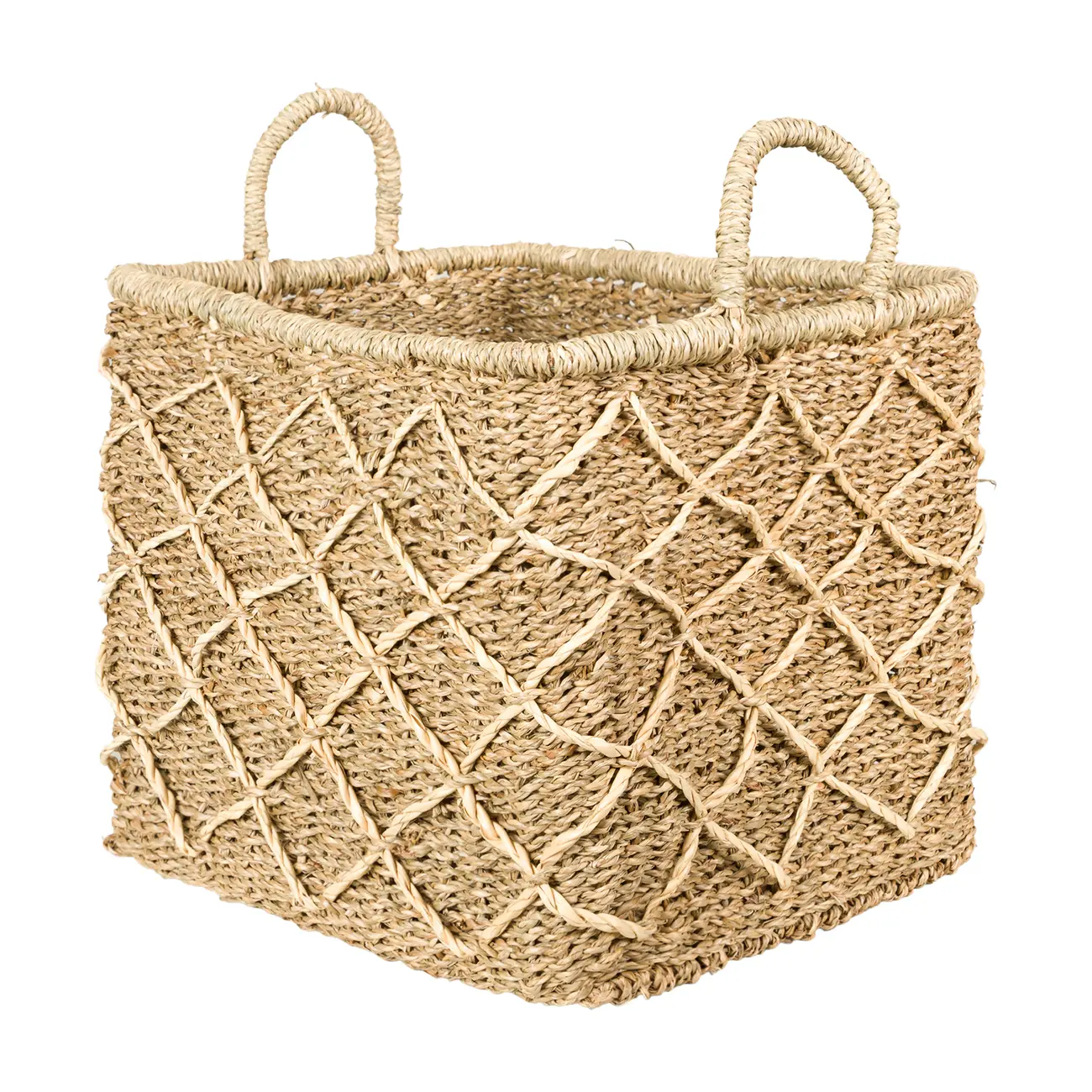 CESTO COM ALÇA 26 CM X 28 CM X 32 CM KAHALA - FIBRA NATURAL - Foto 2