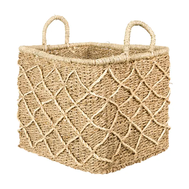 CESTO COM ALÇA 26 CM X 28 CM X 32 CM KAHALA - FIBRA NATURAL - Foto 2
