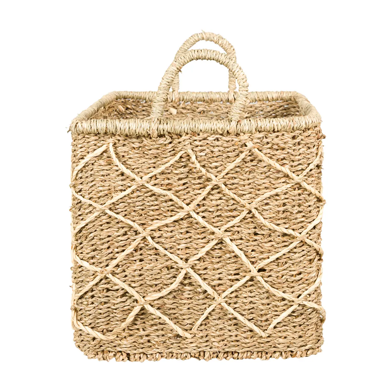 CESTO COM ALÇA 26 CM X 28 CM X 32 CM KAHALA - FIBRA NATURAL - Foto 3