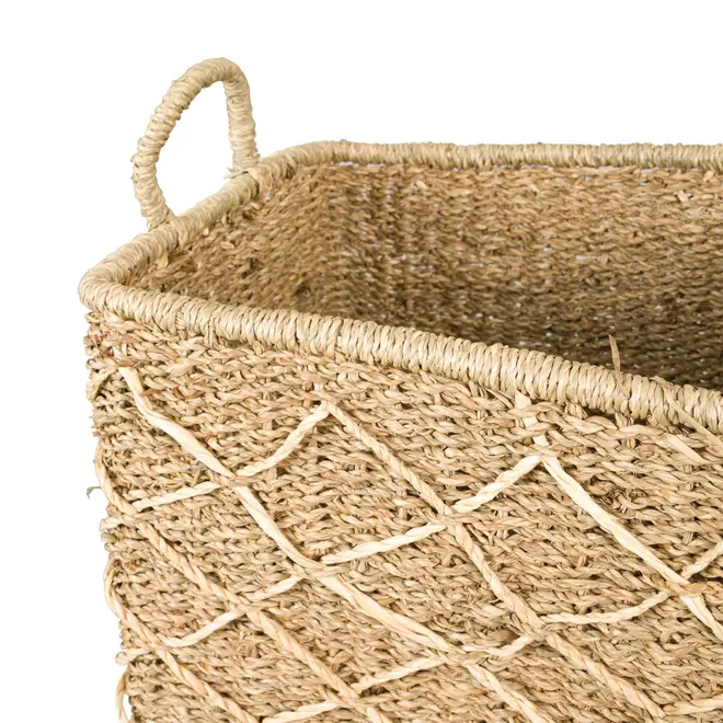 CESTO COM ALÇA 26 CM X 28 CM X 32 CM KAHALA - FIBRA NATURAL - Foto 4