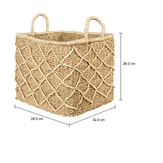 CESTO COM ALÇA 26 CM X 28 CM X 32 CM KAHALA - FIBRA NATURAL - Foto 7