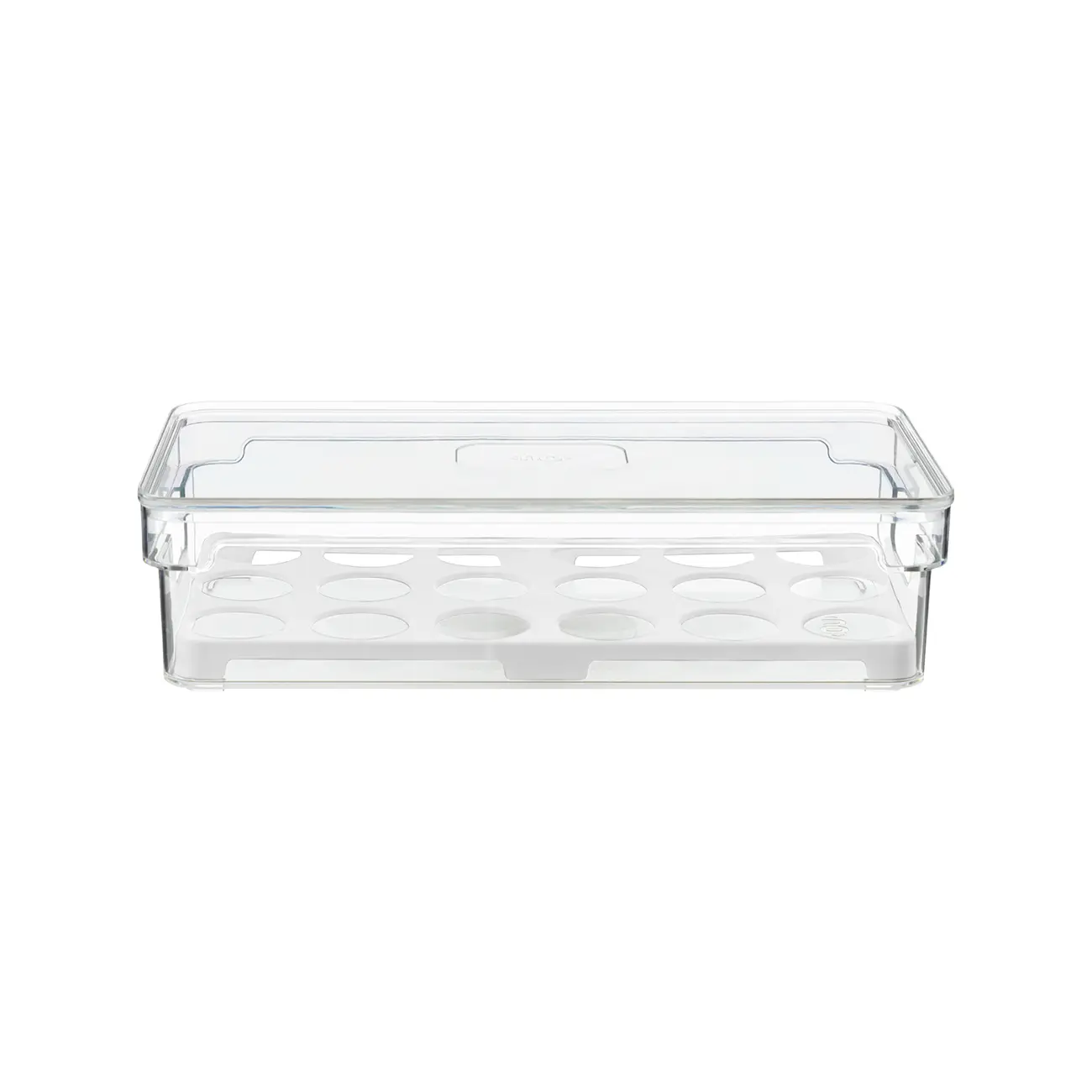 ORGANIZADOR PORTA-OVOS COM TAMPA PRACTICAL FRIDGE - INCOLOR/BRANCO - Foto 1