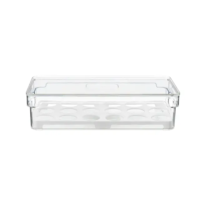 ORGANIZADOR PORTA-OVOS COM TAMPA PRACTICAL FRIDGE - INCOLOR/BRANCO - Foto 1