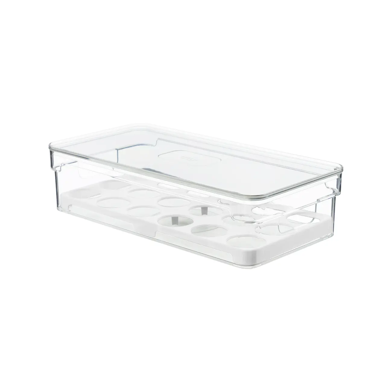 ORGANIZADOR PORTA-OVOS COM TAMPA PRACTICAL FRIDGE - INCOLOR/BRANCO - Foto 2