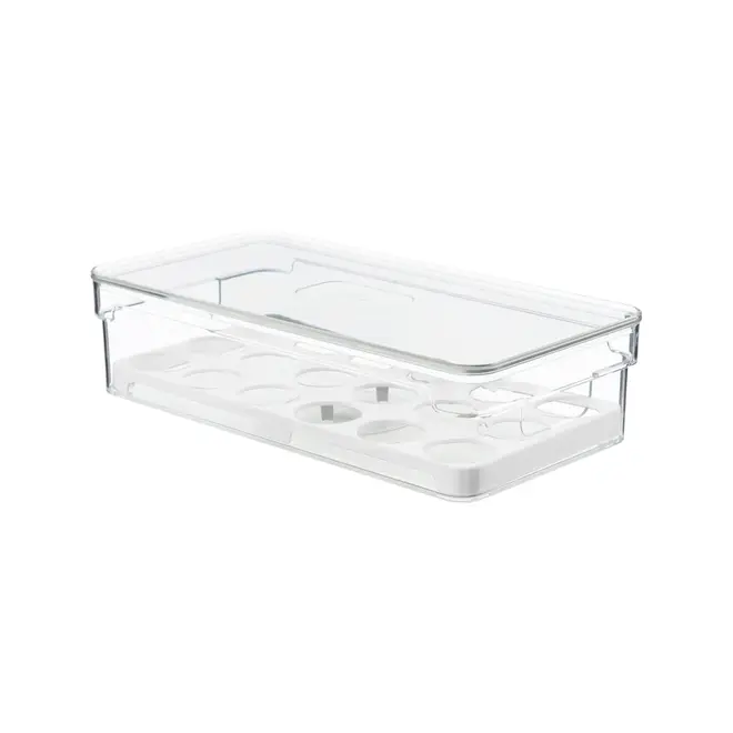 ORGANIZADOR PORTA-OVOS COM TAMPA PRACTICAL FRIDGE - INCOLOR/BRANCO - Foto 2