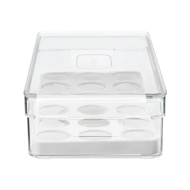 ORGANIZADOR PORTA-OVOS COM TAMPA PRACTICAL FRIDGE - INCOLOR/BRANCO - Foto 3