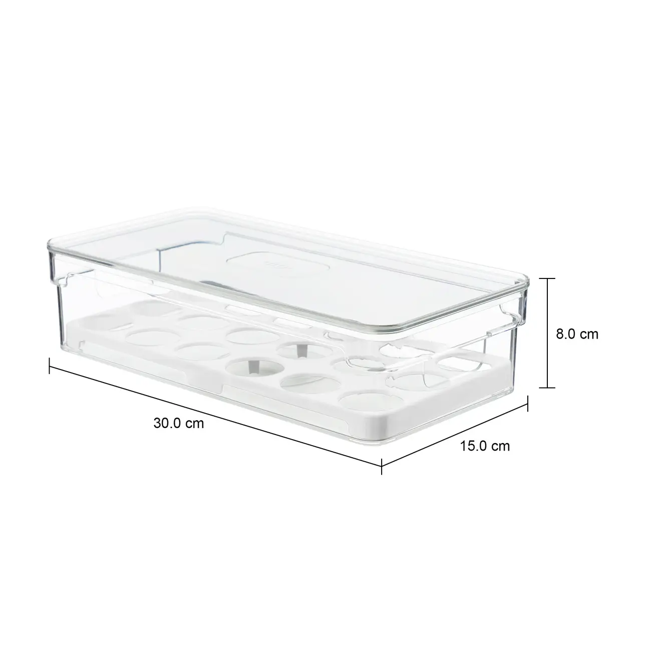 ORGANIZADOR PORTA-OVOS COM TAMPA PRACTICAL FRIDGE - INCOLOR/BRANCO - Foto 7