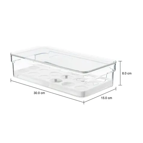 Imagem com medidas do produto ORGANIZADOR PORTA-OVOS COM TAMPA PRACTICAL FRIDGE