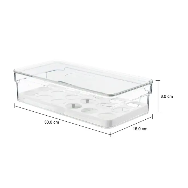 ORGANIZADOR PORTA-OVOS COM TAMPA PRACTICAL FRIDGE - INCOLOR/BRANCO - Foto 7