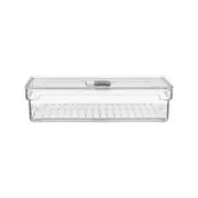 ORGANIZADOR COM TAMPA 30 CM X 15 CM PRACTICAL FRIDGE - INCOLOR/BRANCO - Foto 1