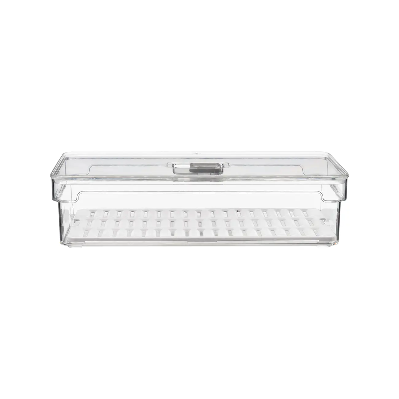 ORGANIZADOR COM TAMPA 30 CM X 15 CM PRACTICAL FRIDGE - INCOLOR/BRANCO - Foto 1