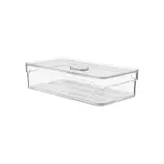 ORGANIZADOR COM TAMPA 30 CM X 15 CM PRACTICAL FRIDGE - INCOLOR/BRANCO - Foto 2