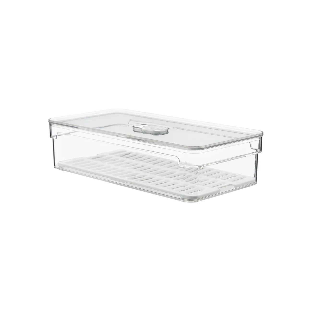 ORGANIZADOR COM TAMPA 30 CM X 15 CM PRACTICAL FRIDGE - INCOLOR/BRANCO - Foto 2