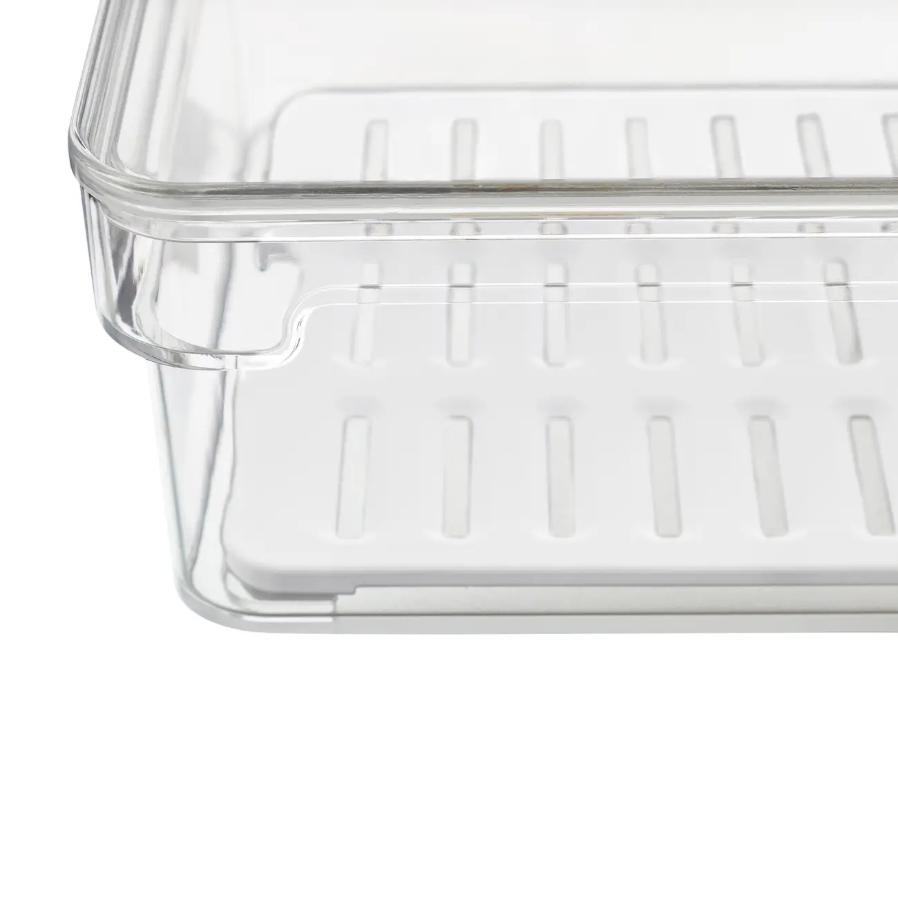 ORGANIZADOR COM TAMPA 30 CM X 15 CM PRACTICAL FRIDGE - INCOLOR/BRANCO - Foto 5