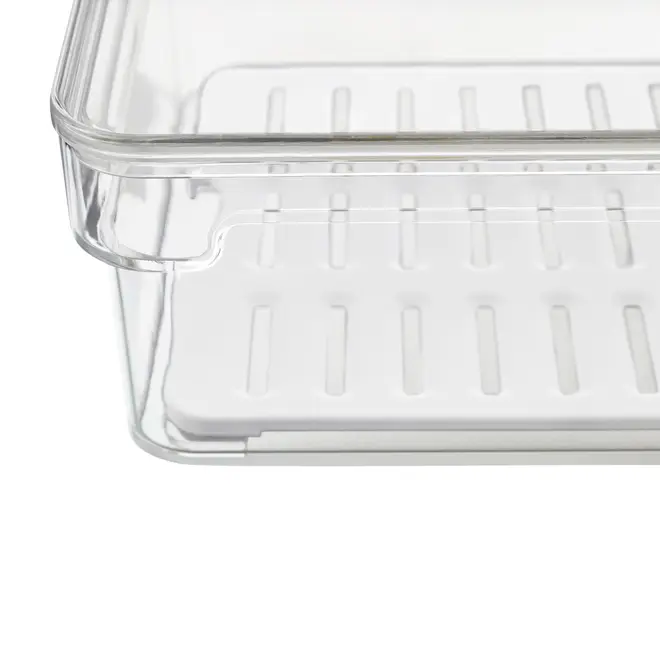 ORGANIZADOR COM TAMPA 30 CM X 15 CM PRACTICAL FRIDGE - INCOLOR/BRANCO - Foto 5