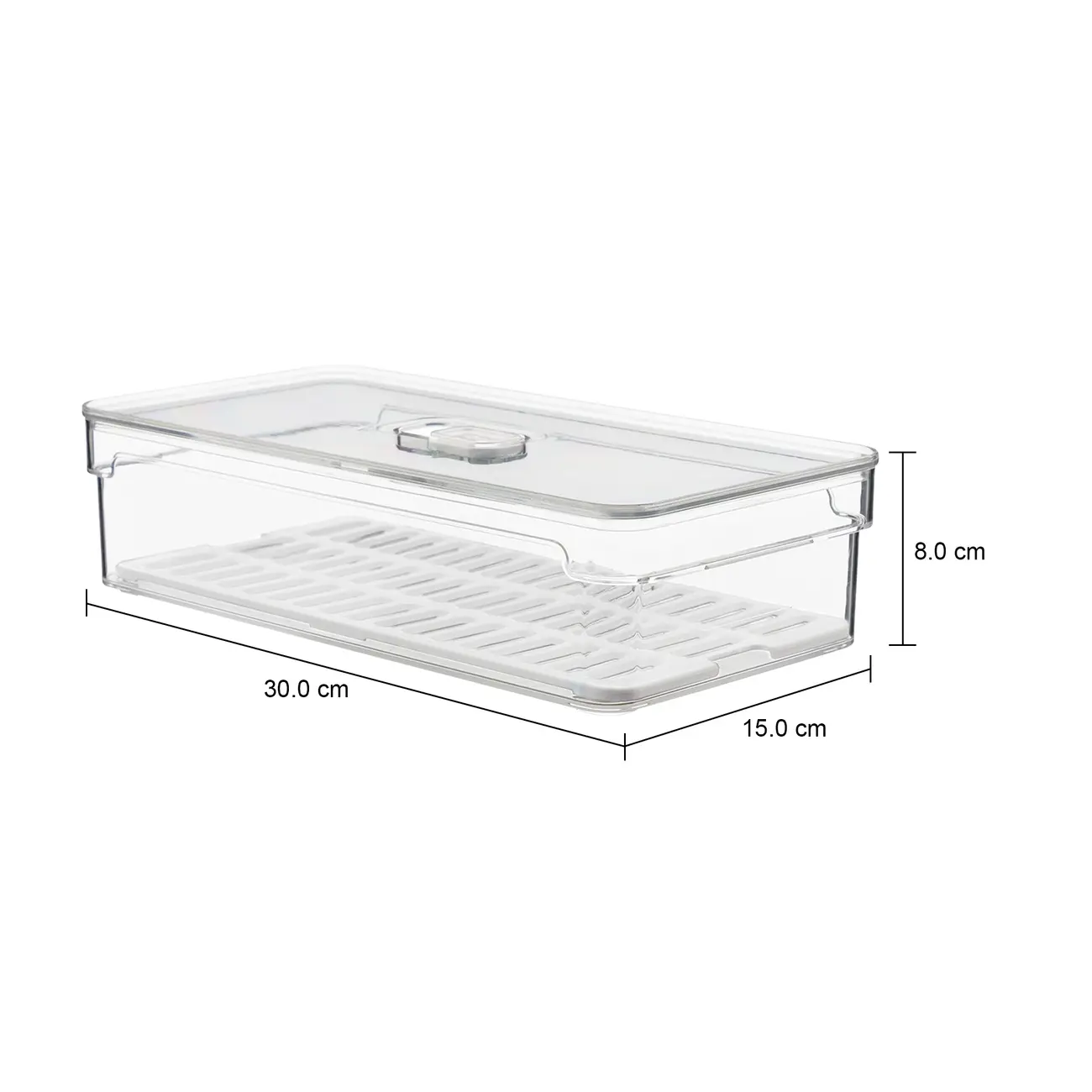 ORGANIZADOR COM TAMPA 30 CM X 15 CM PRACTICAL FRIDGE - INCOLOR/BRANCO - Foto 9