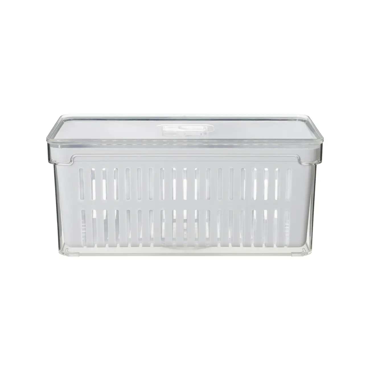 CESTO ORGANIZADOR COM TAMPA PRACTICAL FRIDGE - INCOLOR/BRANCO - Foto 1