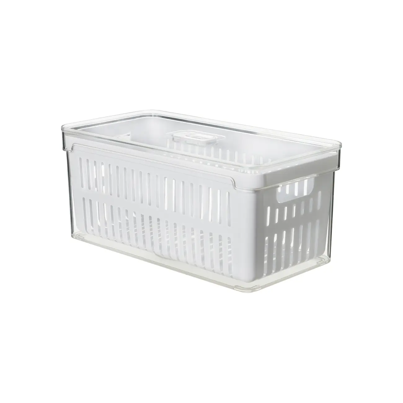 CESTO ORGANIZADOR COM TAMPA PRACTICAL FRIDGE - INCOLOR/BRANCO - Foto 2