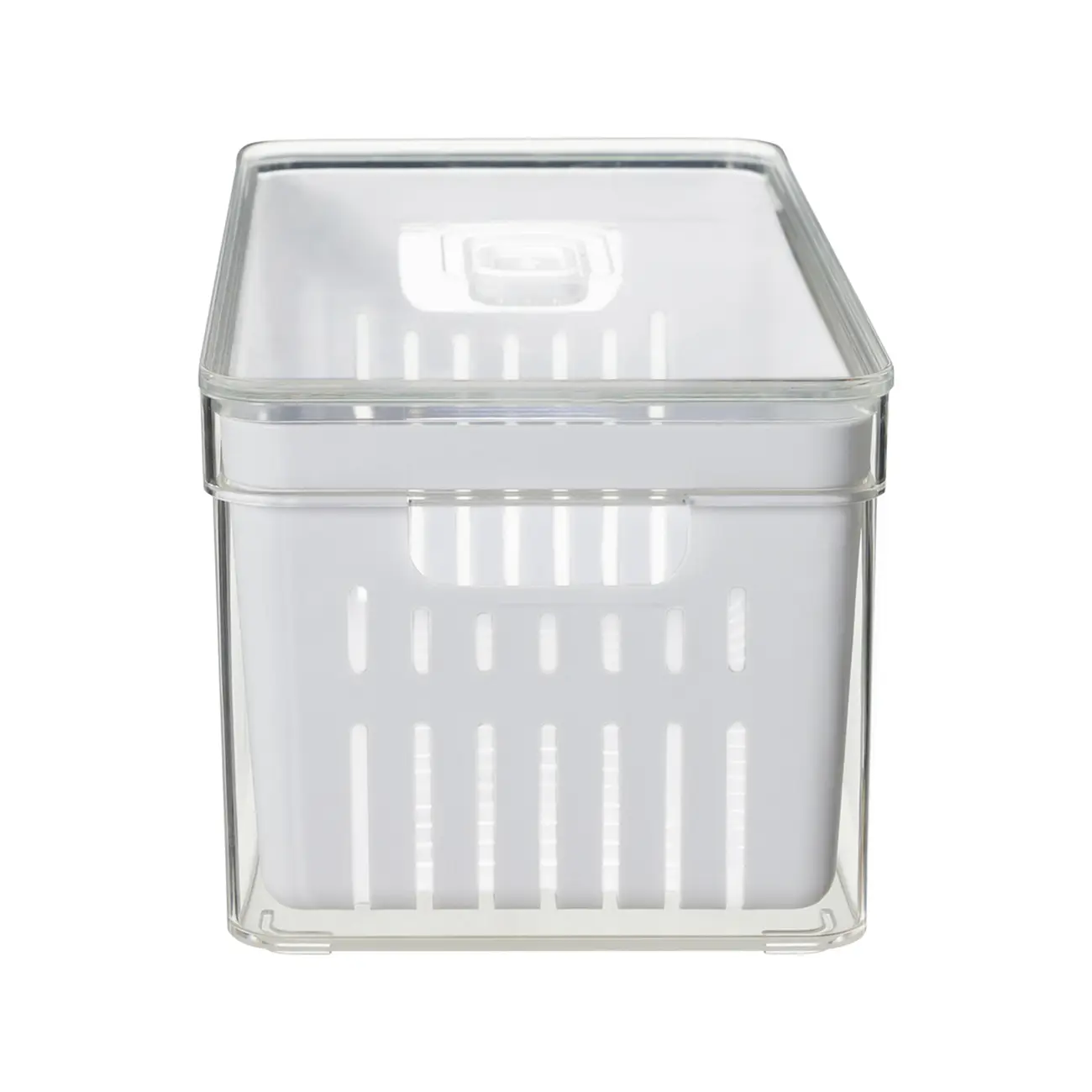 CESTO ORGANIZADOR COM TAMPA PRACTICAL FRIDGE - INCOLOR/BRANCO - Foto 3