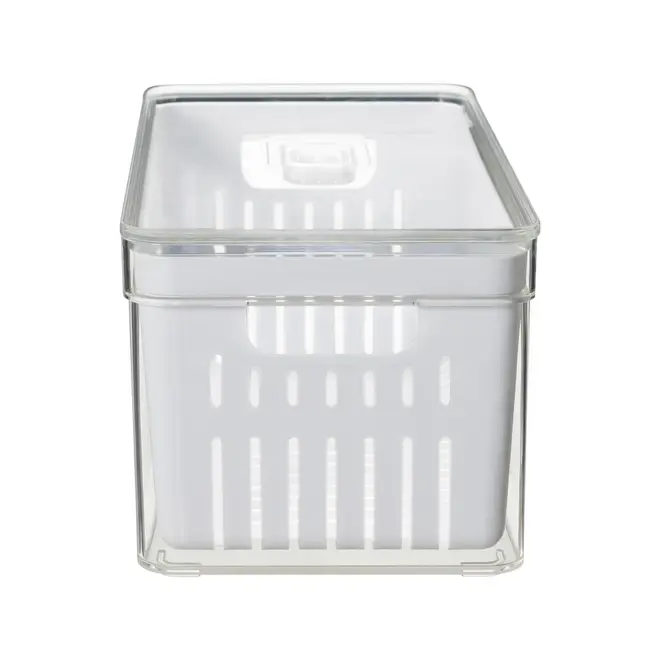 CESTO ORGANIZADOR COM TAMPA PRACTICAL FRIDGE - INCOLOR/BRANCO - Foto 3