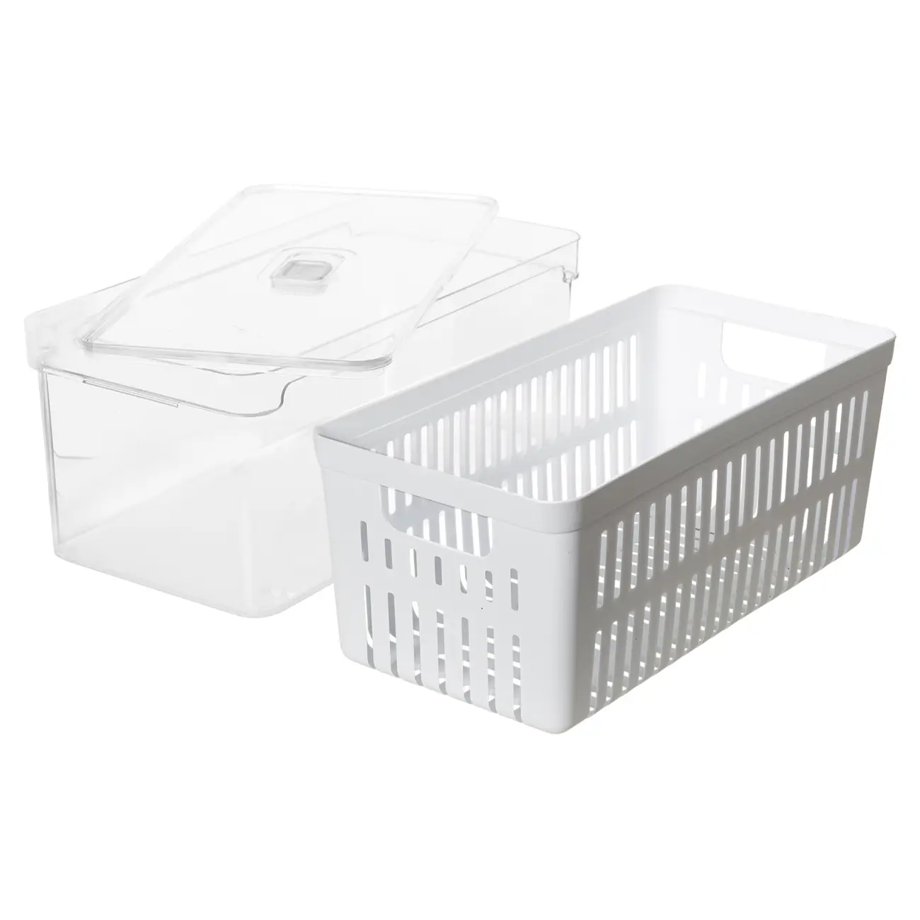 CESTO ORGANIZADOR COM TAMPA PRACTICAL FRIDGE - INCOLOR/BRANCO - Foto 5