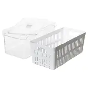 CESTO ORGANIZADOR COM TAMPA PRACTICAL FRIDGE - INCOLOR/BRANCO - Foto 5