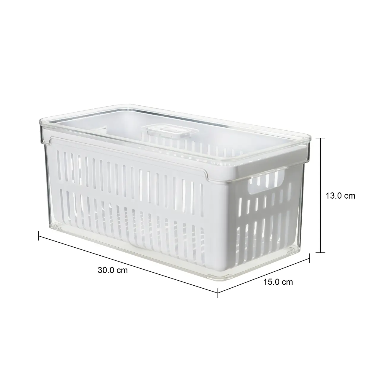 CESTO ORGANIZADOR COM TAMPA PRACTICAL FRIDGE - INCOLOR/BRANCO - Foto 8