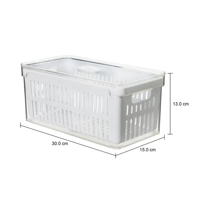 CESTO ORGANIZADOR COM TAMPA PRACTICAL FRIDGE - INCOLOR/BRANCO - Foto 8