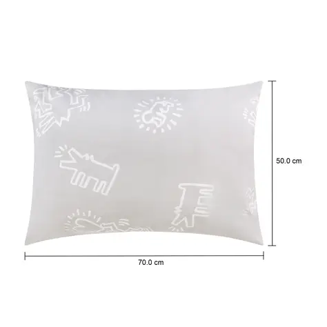 Imagem com medidas do produto FRONHA 50 CMX 70 CM KEITH HARING SYMBOLS