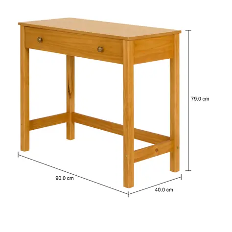 Imagem com medidas do produto HALQ OFFICE I MESA 1 GAVETA 90 CM X 40 CM