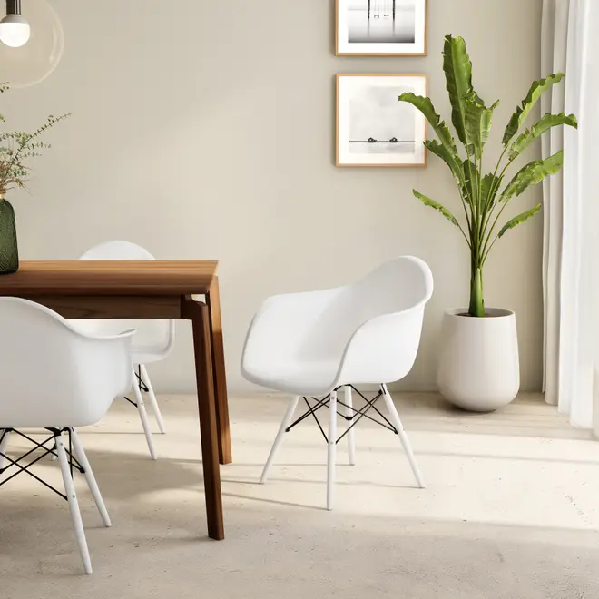 CADEIRA DE COZINHA COM BRAÇOS EASY COLOR - BRANCO/BRANCO - Foto 8
