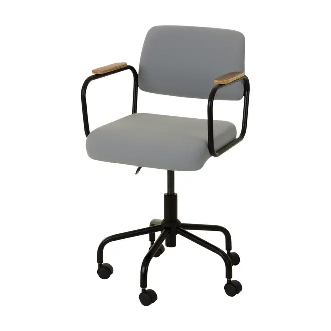 CADEIRA HOME OFFICE CARTE ELBOW - PRETO/AZUL CLARO - Foto 1
