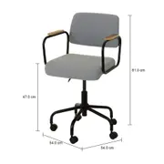 CADEIRA HOME OFFICE CARTE ELBOW - PRETO/AZUL CLARO - Foto 7