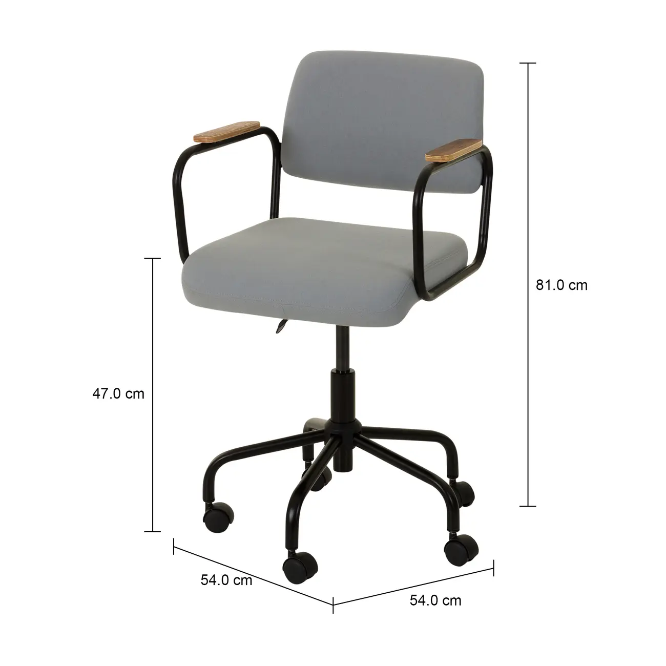 CADEIRA HOME OFFICE CARTE ELBOW - PRETO/AZUL CLARO - Foto 7