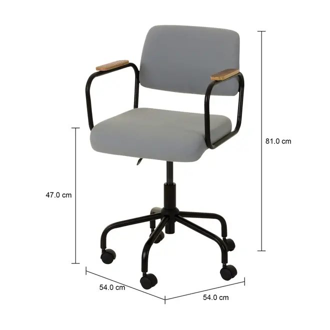 CADEIRA HOME OFFICE CARTE ELBOW - PRETO/AZUL CLARO - Foto 7