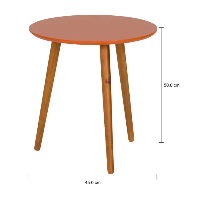 MESA LATERAL REDONDA 45 CM TRIWOOD - NOZES/TERRACOTA - Foto 4