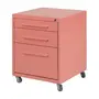 OPALA ROSA - GAVETEIRO PARA ESCRITÓRIO 3 GAVETAS ROLLINGS