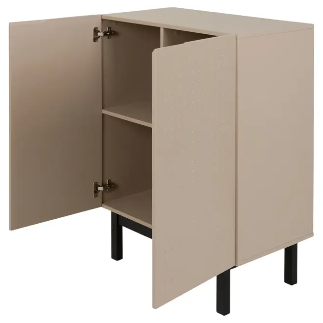 BUFFET 2 PORTAS 80 CM X 40 CM POINT - CAMELO/PRETO - Foto 3