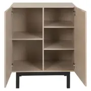 BUFFET 2 PORTAS 80 CM X 40 CM POINT - CAMELO/PRETO - Foto 4