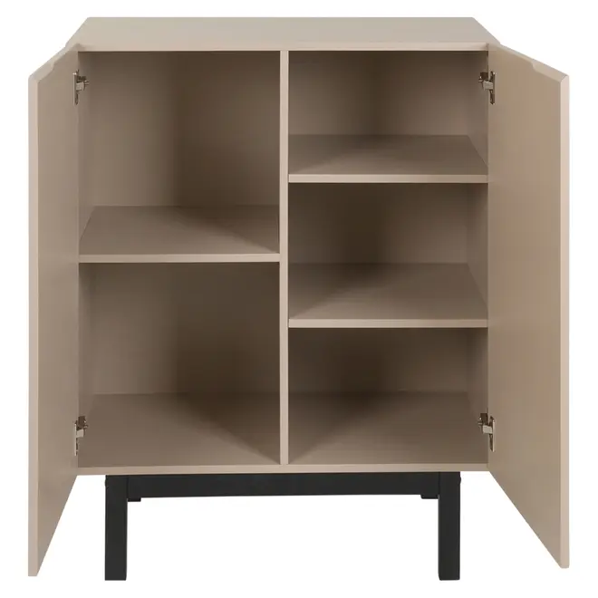 BUFFET 2 PORTAS 80 CM X 40 CM POINT - CAMELO/PRETO - Foto 4