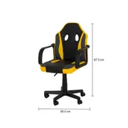 CADEIRA GAMER TEEN SPEEDY - PRETO/AMARELO - Foto 12