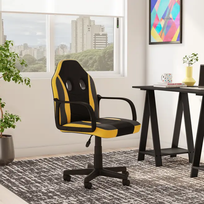 CADEIRA GAMER TEEN SPEEDY - PRETO/AMARELO - Foto 13