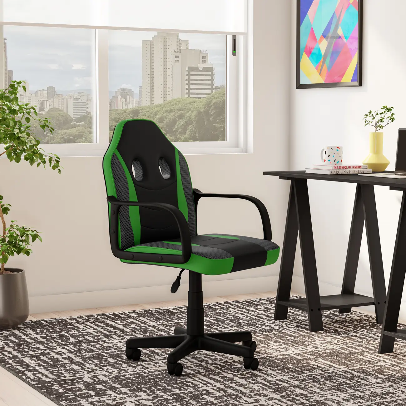 CADEIRA GAMER TEEN SPEEDY - PRETO/VERDE - Foto 13