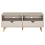 BEGE/NOZES - RACK 2 GAVETAS 1,20 M X 40 CM LIN