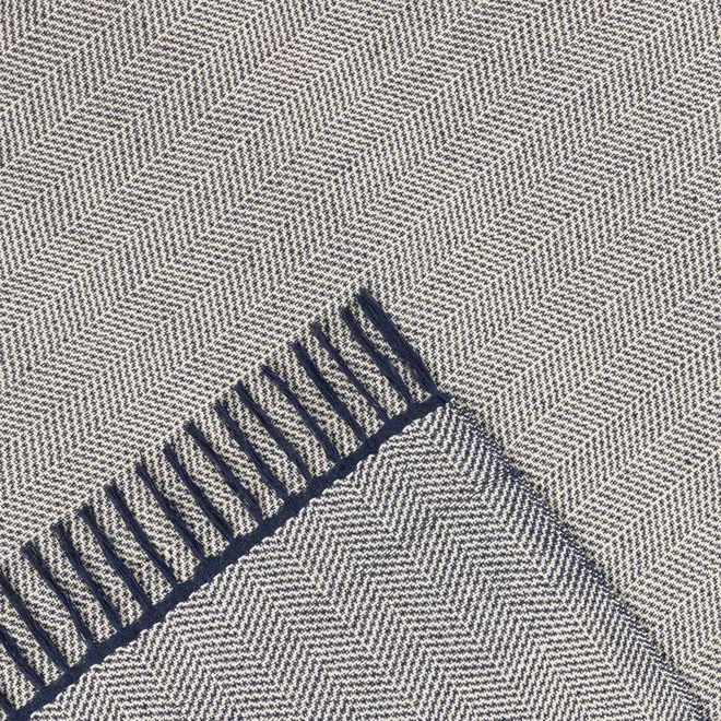 MANTA PARA SOFÁ 1,20 M X 1,60 M BUÍQUE - NATURAL/AZUL - Foto 3