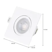 SPOT LED SOBREPOR QD AUT 2,7K LUZ AMARELA 4,5W 127 220V - BRANCO/INCOLOR - Foto 6