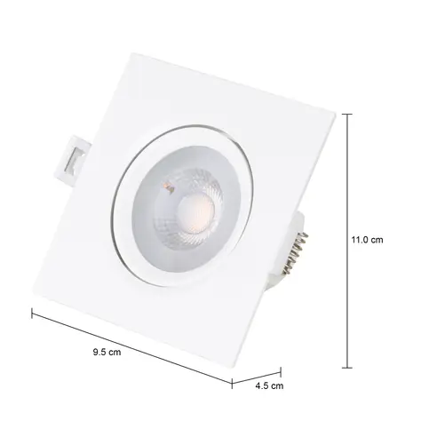 Imagem com medidas do produto SPOT LED SOBREPOR QD AUT 2,7K LUZ AMARELA 4,5W 127 220V