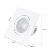 SPOT LED SOBREPOR QD AUT 6,5K LUZ BRANCA 4,5W 127 220V - BRANCO/INCOLOR - Foto 7